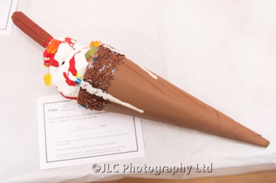 Ice cream cone made from cardboard.